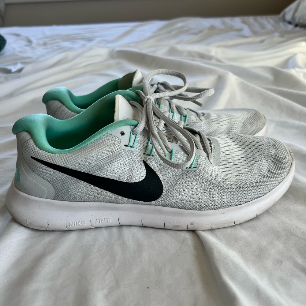 Nike Free Sneakers in White and Teal